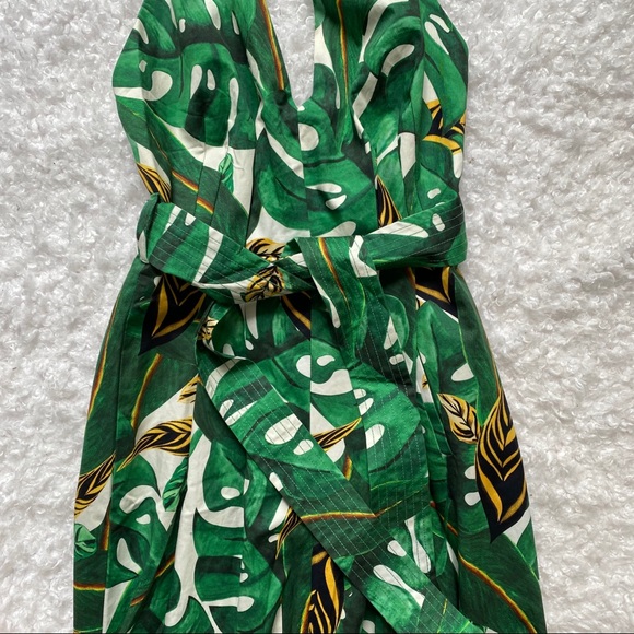 ANTHROPOLOGIE Farm Rio Palm Halter Jumpsuit XS - Picture 4 of 8